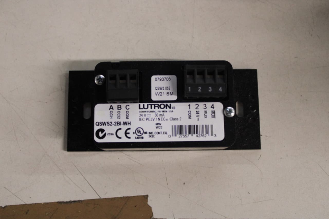 Lutron QSWS2-2BI-WH Lutron QSWS2-2BI-WH Light and Dimmer Switches EA Lutron QSWS2-2BI-WH Lutron QSWS2-2BI-WH Light and Dimmer Switches EA