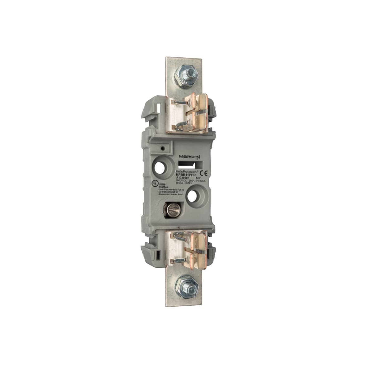 Mersen A1030607 A1030607 Mersen - Fuse-base for gPV Photovoltaic fuse-links Size NH, NH1 250A 1-Pole open design Mersen A1030607 A1030607 Mersen - Fuse-base for gPV Photovoltaic fuse-links Size NH, NH1 250A 1-Pole open design