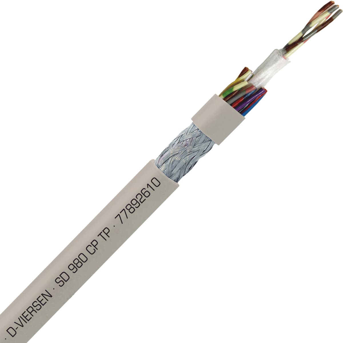 SAB 77892610 SD 980 CP TP - 26 AWG/10pr, shielded halogen-free continuous flex heavy duty PUR data cable, UL, CSA, CE, RoHS SAB 77892610 SD 980 CP TP - 26 AWG/10pr, shielded halogen-free continuous flex heavy duty PUR data cable, UL, CSA, CE, RoHS