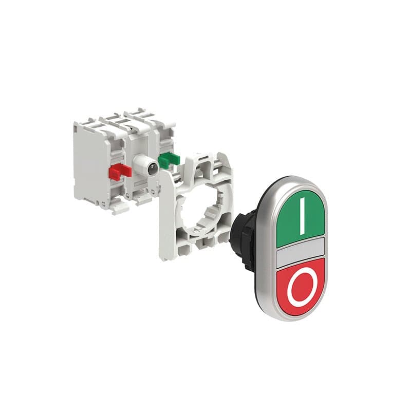 Lovato Electric LPCBL7123K11PM LPCBL7123K11PM Lovato - KIT plastic double-touch actuator, spring return, white indicator, 2 flush pushbuttons, Green Red/I 0 with mounting adapter and 2 contact elements, 1NO+1NC. Screw termination. LED integrated lamp-holder, steady light, 185...265VAC Lovato Electric LPCBL7123K11PM LPCBL7123K11PM Lovato - KIT plastic double-touch actuator, spring return, white indicator, 2 flush pushbuttons, Green Red/I 0 with mounting adapter and 2 contact elements, 1NO+1NC. Screw termination. LED integrated lamp-holder, steady light, 185...265VAC