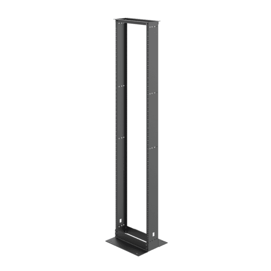 Hoffman EDR19FM51U6 2-Post Open Frame Rack, 96.00x20.28x18.00, Black, Aluminum Hoffman EDR19FM51U6 2-Post Open Frame Rack, 96.00x20.28x18.00, Black, Aluminum
