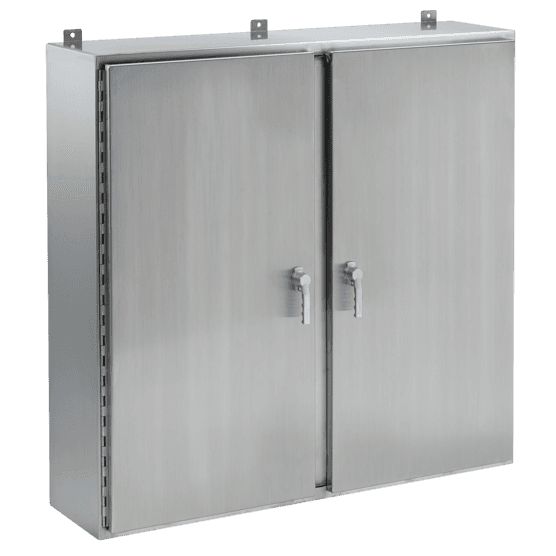 Hoffman A30H4210WFSSLP3PT Wallmount, 2 Door, 3 Point Latch, Type 4X, 30x42x10, SS 304 Hoffman A30H4210WFSSLP3PT Wallmount, 2 Door, 3 Point Latch, Type 4X, 30x42x10, SS 304