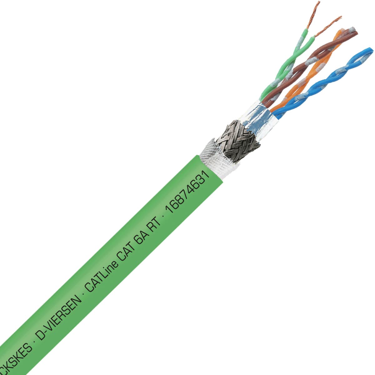 SAB 16874631 CATLine CAT 6A RT - 26 AWG/4pr, shielded halogen-free torsional CAT 6A ethernet cable, UL, CSA, CE, RoHS SAB 16874631 CATLine CAT 6A RT - 26 AWG/4pr, shielded halogen-free torsional CAT 6A ethernet cable, UL, CSA, CE, RoHS