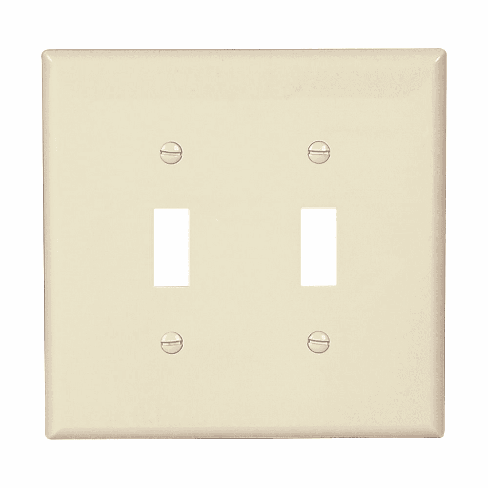 Eaton PJ2A PJ2A Eaton - Eaton Toggle wallplate, Almond, Toggle Cutout, Polycarbonate, Two- gang, Mid-size Eaton PJ2A PJ2A Eaton - Eaton Toggle wallplate, Almond, Toggle Cutout, Polycarbonate, Two- gang, Mid-size