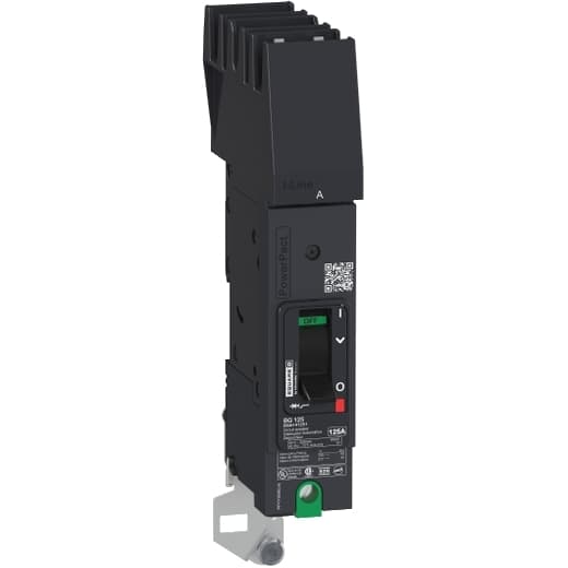 Schneider Electric BDA140151 Square D by Schneider Electric BDA140151 is a Moulded Case Circuit Breaker (MCCB) within the PowerPacT BDA sub-range, featuring a PowerPact B-Frame 100 TMD 1P 15A 480Y/277Vac 18kA I-line design. It has a rated impulse voltage (Uimp) of 8 kV and utilizes an I-line connection (A phase) with a degree of protection rated at IP40. The rated current is 15A, with a rated voltage (AC) of 480Vac 480Y/277Vac. This MCCB is designed for mechanical durability of 20,000 operations at no load and mounts on I-line with line side isolated plug-on jaws plus a mechanical I-Line bracket mechanism for robust attachment. It is a 1-pole (1P) device with dimensions of 137 mm in height, 89 mm in depth, and 27 mm in width. The utilisation category is A, and it offers protection settings including over-current fixed at 15A, short-circuit hold current fixed at 400A, and short-circuit trip current fixed at 600A. The rated voltage (DC) is 125Vdc, with a rated insulation voltage (Ui) of 800 V and a rated operating voltage (Ue) of 240 V. Protection functions include thermal protection for overload and magnetic protection for short-circuit, with a trip current rating of 15 AT. Its electrical durability with load is 10,000 operations at 240Vac; In, and it has a frame current rating of 100 AF. The operating mode is toggle (manual), and it has a short circuit breaking rating of 25kA at 240Vac; UL489, 18kA at 480Vac; UL489, 18kA at 480Y/277Vac; UL489, 14kA at 600Y/347Vac; UL489, and 10kA at 250Vdc; UL489. The trip unit type is thermal-magnetic (fixed) with no display. Schneider Electric BDA140151 Square D by Schneider Electric BDA140151 is a Moulded Case Circuit Breaker (MCCB) within the PowerPacT BDA sub-range, featuring a PowerPact B-Frame 100 TMD 1P 15A 480Y/277Vac 18kA I-line design. It has a rated impulse voltage (Uimp) of 8 kV and utilizes an I-line connection (A phase) with a degree of protection rated at IP40. The rated current is 15A, with a rated voltage (AC) of 480Vac 480Y/277Vac. This MCCB is designed for mechanical durability of 20,000 operations at no load and mounts on I-line with line side isolated plug-on jaws plus a mechanical I-Line bracket mechanism for robust attachment. It is a 1-pole (1P) device with dimensions of 137 mm in height, 89 mm in depth, and 27 mm in width. The utilisation category is A, and it offers protection settings including over-current fixed at 15A, short-circuit hold current fixed at 400A, and short-circuit trip current fixed at 600A. The rated voltage (DC) is 125Vdc, with a rated insulation voltage (Ui) of 800 V and a rated operating voltage (Ue) of 240 V. Protection functions include thermal protection for overload and magnetic protection for short-circuit, with a trip current rating of 15 AT. Its electrical durability with load is 10,000 operations at 240Vac; In, and it has a frame current rating of 100 AF. The operating mode is toggle (manual), and it has a short circuit breaking rating of 25kA at 240Vac; UL489, 18kA at 480Vac; UL489, 18kA at 480Y/277Vac; UL489, 14kA at 600Y/347Vac; UL489, and 10kA at 250Vdc; UL489. The trip unit type is thermal-magnetic (fixed) with no display.