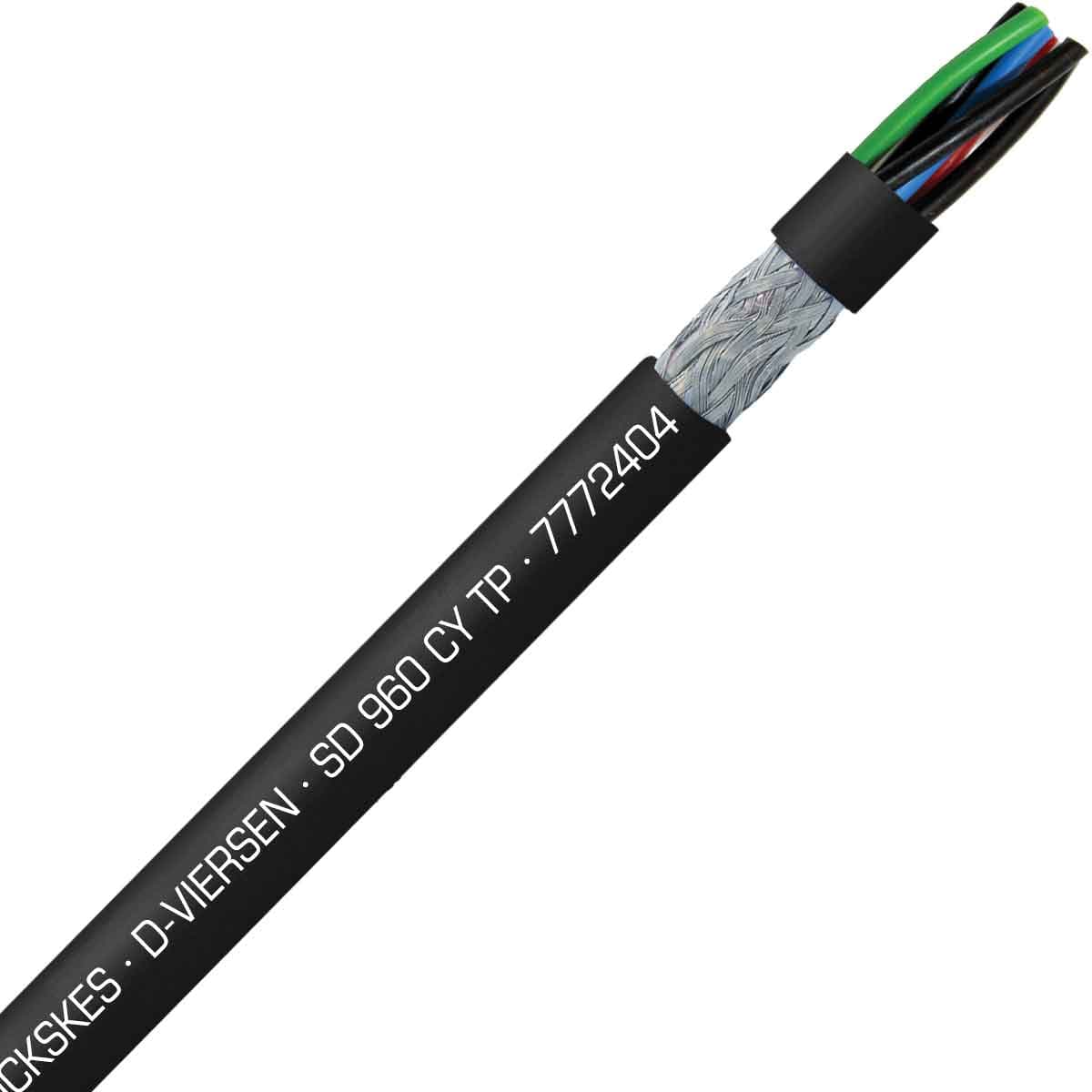 SAB 7772404 S 960 CY TP - 24 AWG/4pr, shielded oil resistant continuous flex PVC paired data cable, UL, CE, RoHS SAB 7772404 S 960 CY TP - 24 AWG/4pr, shielded oil resistant continuous flex PVC paired data cable, UL, CE, RoHS