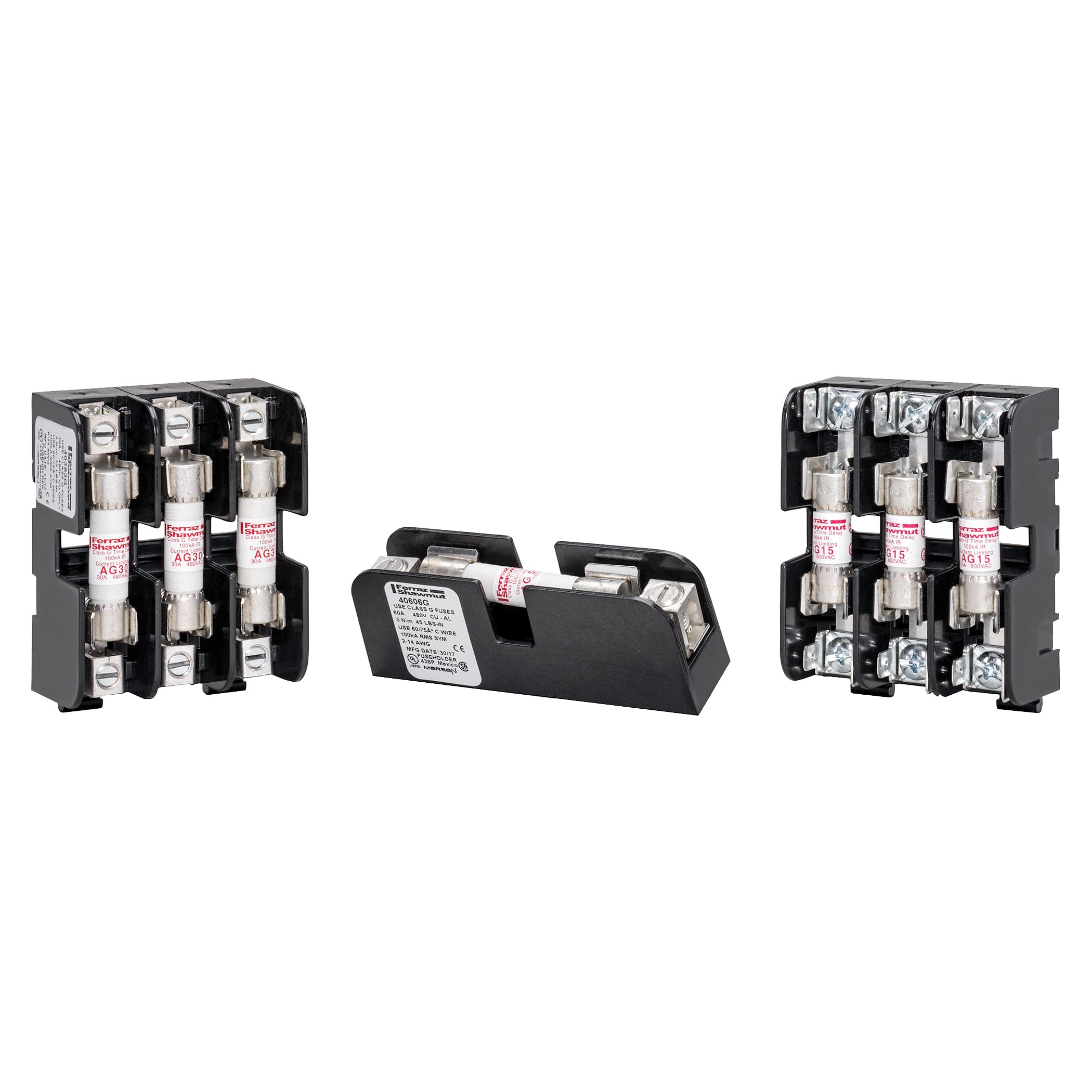 Mersen 40122G 40122G Mersen - Fuse Block 600VAC 600VDC Class G 15A 2-Pole Pressure Plate with Reinforced Clip Mersen 40122G 40122G Mersen - Fuse Block 600VAC 600VDC Class G 15A 2-Pole Pressure Plate with Reinforced Clip