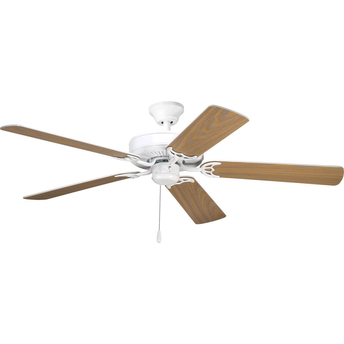 Hubbell P2501-30 52 inch AirPro fan with 5 reversible white or washed oak blades, White finish, and 30 year limited warranty. Powerful AirPro motor features 3-speed control that can also be reversed to provide year-round comfort. Includes innovative canopy system that can Hubbell P2501-30 52 inch AirPro fan with 5 reversible white or washed oak blades, White finish, and 30 year limited warranty. Powerful AirPro motor features 3-speed control that can also be reversed to provide year-round comfort. Includes innovative canopy system that can