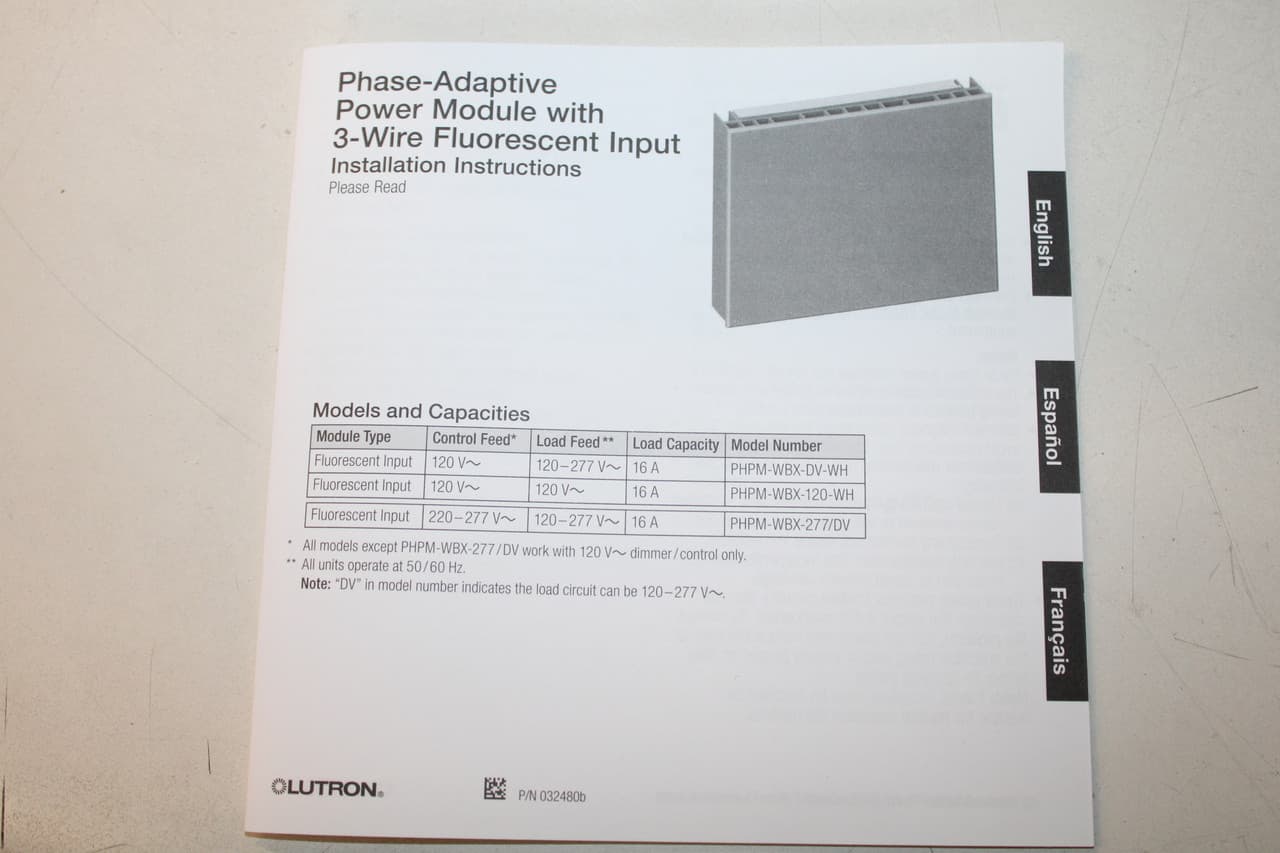 Lutron PHPM-WBX-277/DV Lutron PHPM-WBX-277/DV Other Lighting Fixtures/Trim/Accessories EA Lutron PHPM-WBX-277/DV Lutron PHPM-WBX-277/DV Other Lighting Fixtures/Trim/Accessories EA