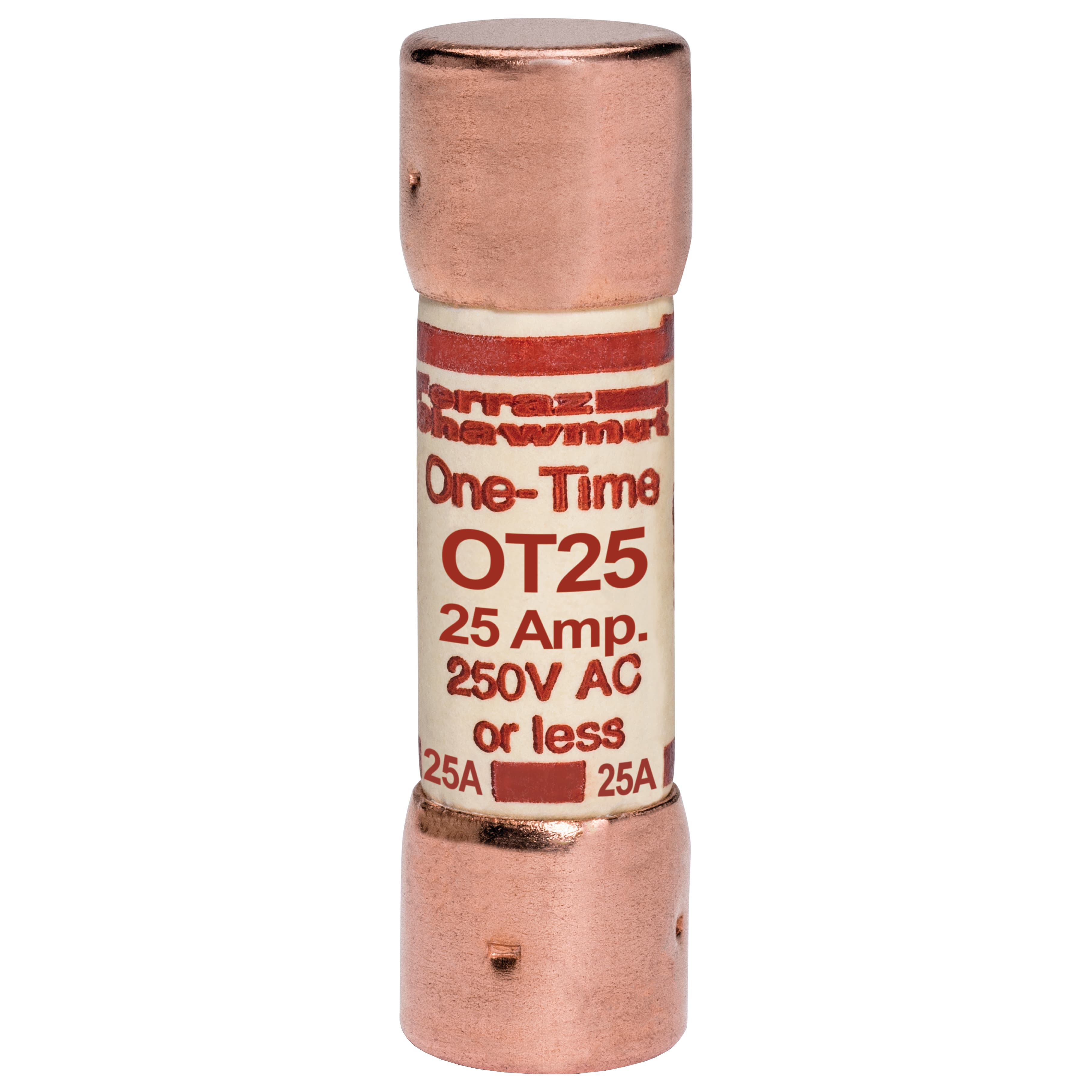 Mersen OT25 OT25 Mersen - Fuse OT - Class K5 - Fast-Acting 250VAC 250VDC 25A Ferrule Amp-Trap® Mersen OT25 OT25 Mersen - Fuse OT - Class K5 - Fast-Acting 250VAC 250VDC 25A Ferrule Amp-Trap®