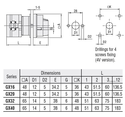 Lovato Electric GX4013U25 GX4013U25 Lovato - Rotary cam switch GX series, Dahlander motor control switch 1-0-2, 40A, for front mounting with red/yellow handle padlockable in 0 and protection covers, front plate 65X65mm Lovato Electric GX4013U25 GX4013U25 Lovato - Rotary cam switch GX series, Dahlander motor control switch 1-0-2, 40A, for front mounting with red/yellow handle padlockable in 0 and protection covers, front plate 65X65mm
