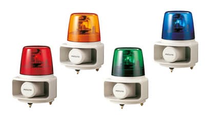 Patlite RT-24VF-Y Rotating warning light with 4-channel MP3 field programmable annunciator. Amber Patlite RT-24VF-Y Rotating warning light with 4-channel MP3 field programmable annunciator. Amber