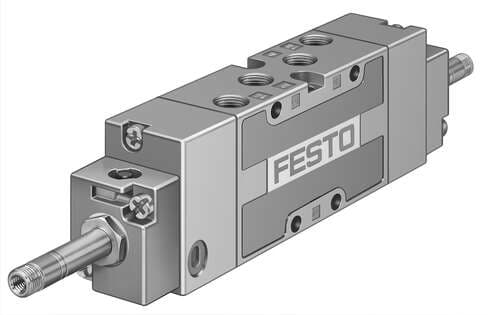 Festo 30995 solenoid valve MFH-5/3B-1/8-S-B With manual override, without solenoid coil or socket. Solenoid coil and socket should be ordered separately. Valve function: 5/3 pressurised, Type of actuation: electrical, Width: 26 mm, Standard nominal flow rate: 1000 l/ Festo 30995 solenoid valve MFH-5/3B-1/8-S-B With manual override, without solenoid coil or socket. Solenoid coil and socket should be ordered separately. Valve function: 5/3 pressurised, Type of actuation: electrical, Width: 26 mm, Standard nominal flow rate: 1000 l/