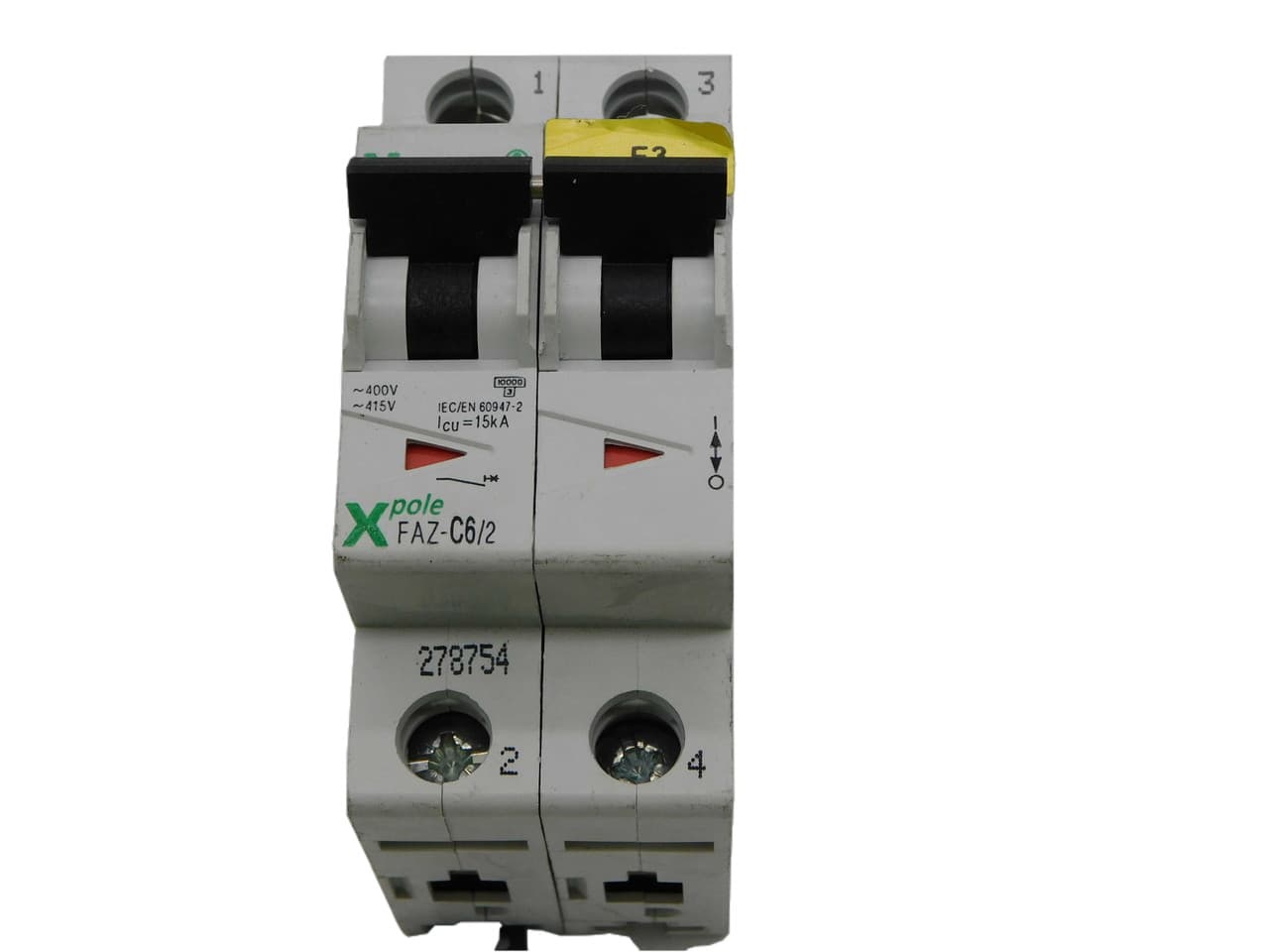 Eaton FAZ-C6/2 Eaton FAZ supplementary protector,UL 1077 Industrial miniature circuit breaker - supplementary protector,Medium levels of inrush current are expected,6 A,15 kAIC,Two-pole,5-10X /n,50-60 Hz,Standard terminals,C Curve Eaton FAZ-C6/2 Eaton FAZ supplementary protector,UL 1077 Industrial miniature circuit breaker - supplementary protector,Medium levels of inrush current are expected,6 A,15 kAIC,Two-pole,5-10X /n,50-60 Hz,Standard terminals,C Curve