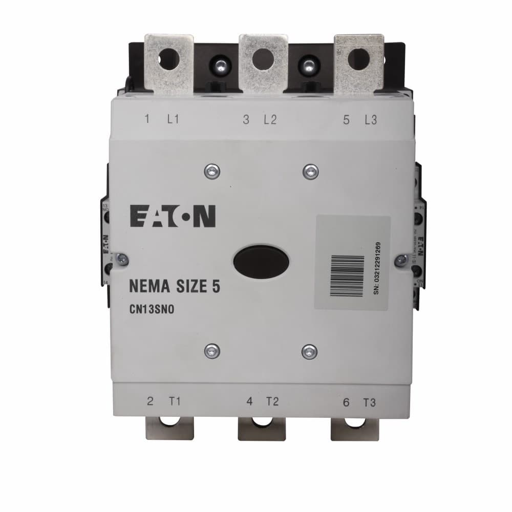 Eaton CN13SN022A CN13SN022A Eaton - Eaton Freedom NEMA motor control contactor, Space Saving NEMA contactors, 150 hp maximum horsepower, 24V coil voltage, 270A, 2NO 2NC, Size 5 Eaton CN13SN022A CN13SN022A Eaton - Eaton Freedom NEMA motor control contactor, Space Saving NEMA contactors, 150 hp maximum horsepower, 24V coil voltage, 270A, 2NO 2NC, Size 5