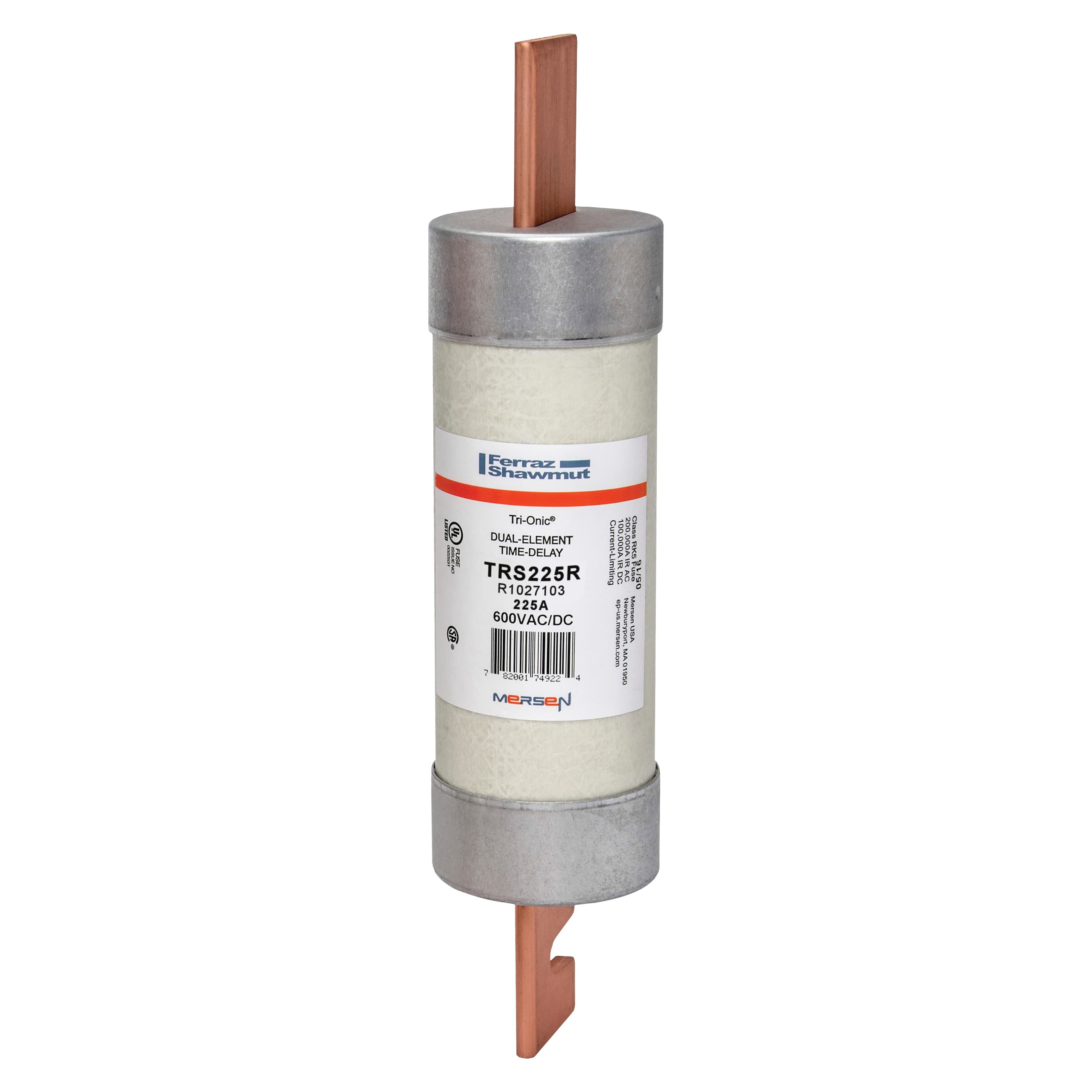 Mersen TRS225R TRS225R Mersen - Fuse TRS-R - Class RK5 - Time-Delay 600VAC 600VDC 225A Blade Tri-Onic® Mersen TRS225R TRS225R Mersen - Fuse TRS-R - Class RK5 - Time-Delay 600VAC 600VDC 225A Blade Tri-Onic®
