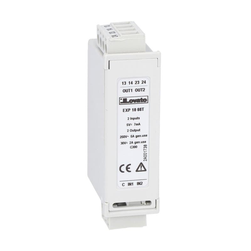 Lovato Electric EXP1008T EXP1008T Lovato - Expansion module EXP series for flush-mount products, 2 digital inputs and 2 relay outputs, rated 5A 250VAC, tropicalized Lovato Electric EXP1008T EXP1008T Lovato - Expansion module EXP series for flush-mount products, 2 digital inputs and 2 relay outputs, rated 5A 250VAC, tropicalized
