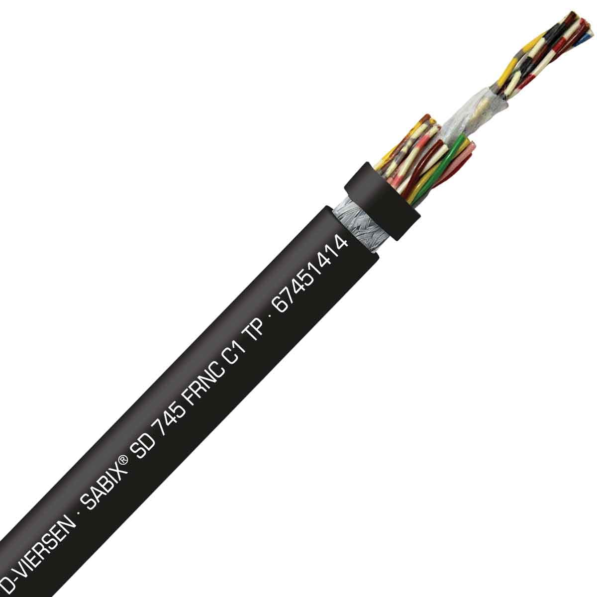 SAB 67451414 SABIX SD 745 C FRNC C1 TP - 26 AWG/14pr, shielded halogen-free flame retardant continuous flex data cable, CE, RoHS SAB 67451414 SABIX SD 745 C FRNC C1 TP - 26 AWG/14pr, shielded halogen-free flame retardant continuous flex data cable, CE, RoHS
