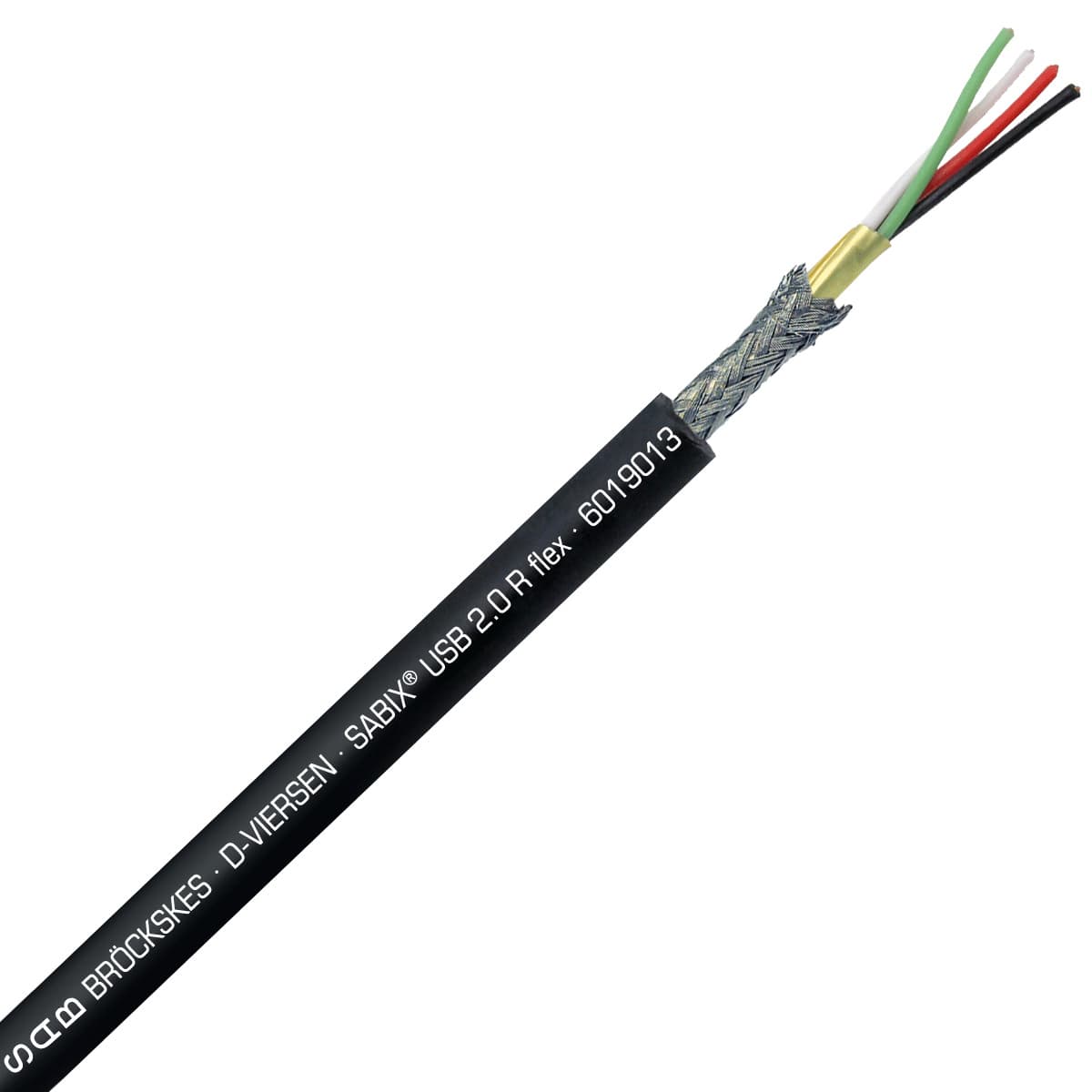 SAB 6019013 SABIX USB 2.0 R flex - 28 AWG/4c, halogen free continuous flex USB rail cable SAB 6019013 SABIX USB 2.0 R flex - 28 AWG/4c, halogen free continuous flex USB rail cable