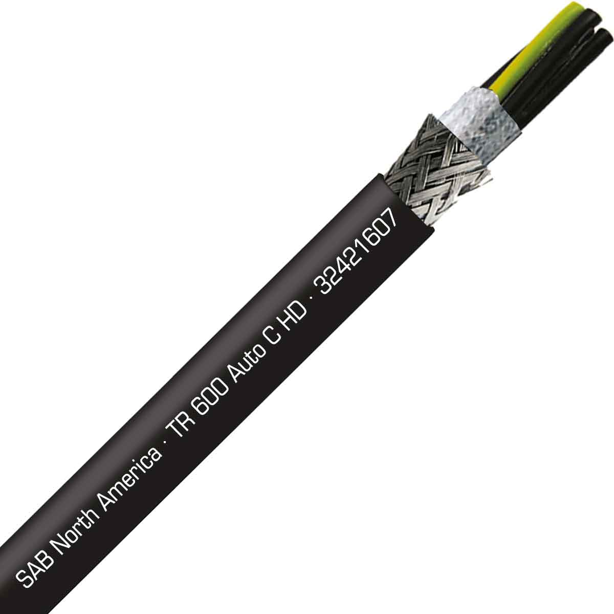 SAB 32421607 TR 600 Auto C HD - 16 AWG/7c, shielded continuous flex exposed run TPE tray cable, UL, CSA, CE, RoHS SAB 32421607 TR 600 Auto C HD - 16 AWG/7c, shielded continuous flex exposed run TPE tray cable, UL, CSA, CE, RoHS