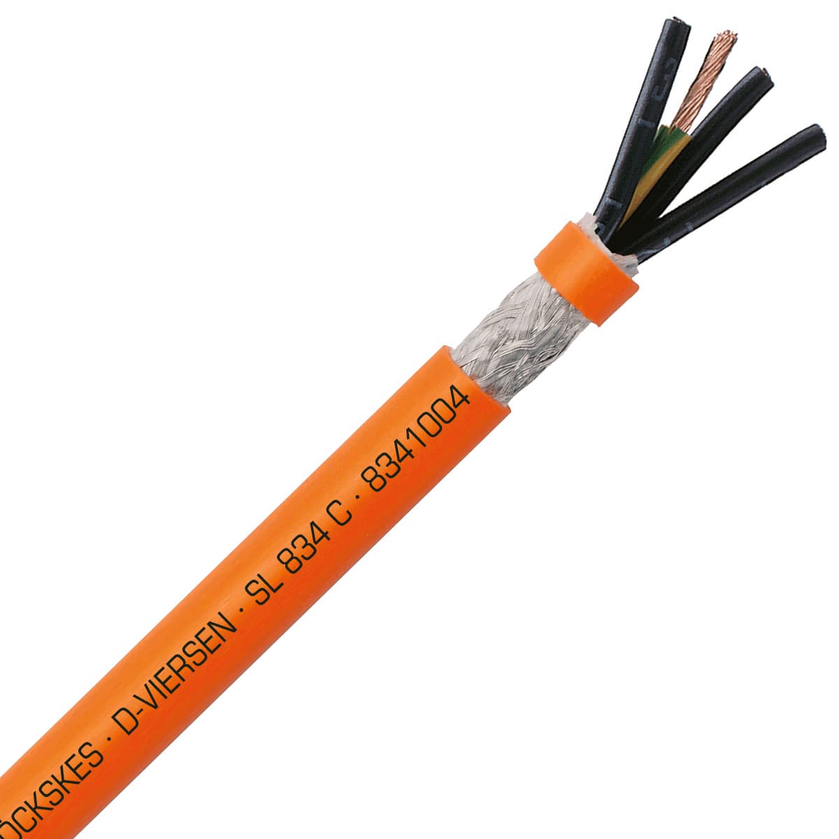 SAB 8341004 SL 834 C - 10 AWG/4c, shielded oil resistant continuous flex servo motor halogen-free cable UL, CSA, CE, RoHS SAB 8341004 SL 834 C - 10 AWG/4c, shielded oil resistant continuous flex servo motor halogen-free cable UL, CSA, CE, RoHS