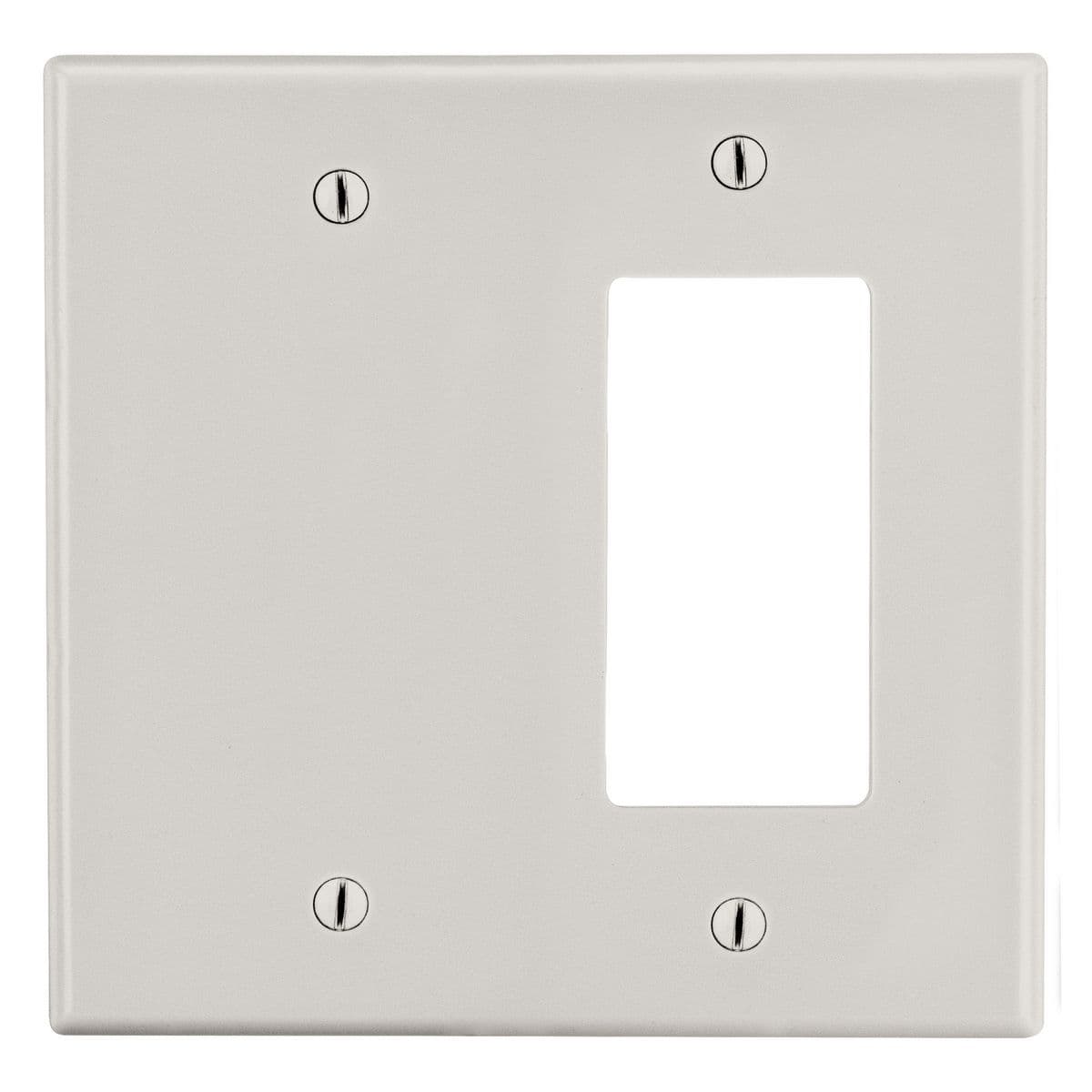 Hubbell PJ1326LA Wallplate, Mid-Size 2-Gang, 1) Decorator 1) Box Mount Blank, Light Almond ; High-impact, self-extinguishing polycarbonate material ; More Rigid ; Sharp lines and less dimpling ; Smooth satin finish ; Blends into wall with an optimum finish ; Smooth Satin Hubbell PJ1326LA Wallplate, Mid-Size 2-Gang, 1) Decorator 1) Box Mount Blank, Light Almond ; High-impact, self-extinguishing polycarbonate material ; More Rigid ; Sharp lines and less dimpling ; Smooth satin finish ; Blends into wall with an optimum finish ; Smooth Satin