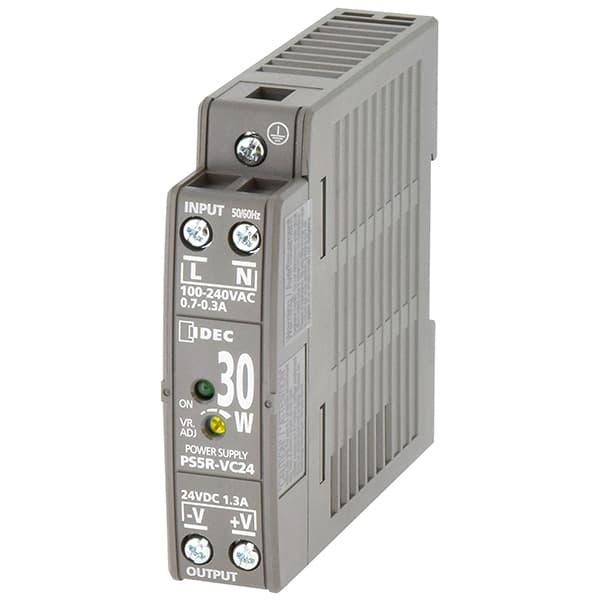 Idec PS5R-VC24 Power Supply 30W 24VDC DIN, 24V Output 30W 1.3A, Universal Inputs: 85-264VAC or 100-370VDC, 5 year warranty Idec PS5R-VC24 Power Supply 30W 24VDC DIN, 24V Output 30W 1.3A, Universal Inputs: 85-264VAC or 100-370VDC, 5 year warranty