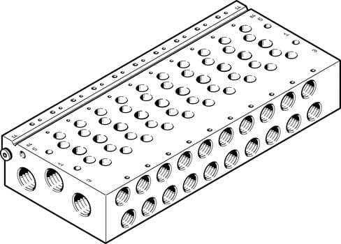 Festo 574469 manifold rail VABM-L1-18W-G38-4 Grid dimension: 19 mm, Max. number of valve positions: 16, Operating pressure: -0,9 - 10 bar, Authorisation: (* RCM Mark, * c CSA us (OL), * c UL us - Recognized (OL)), Corrosion resistance classification CRC: 2 - Moderate Festo 574469 manifold rail VABM-L1-18W-G38-4 Grid dimension: 19 mm, Max. number of valve positions: 16, Operating pressure: -0,9 - 10 bar, Authorisation: (* RCM Mark, * c CSA us (OL), * c UL us - Recognized (OL)), Corrosion resistance classification CRC: 2 - Moderate