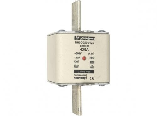 Mersen B216201 NH fuse-link gG, 500VAC, size 3, 425A double indicator/live tags Mersen B216201 NH fuse-link gG, 500VAC, size 3, 425A double indicator/live tags