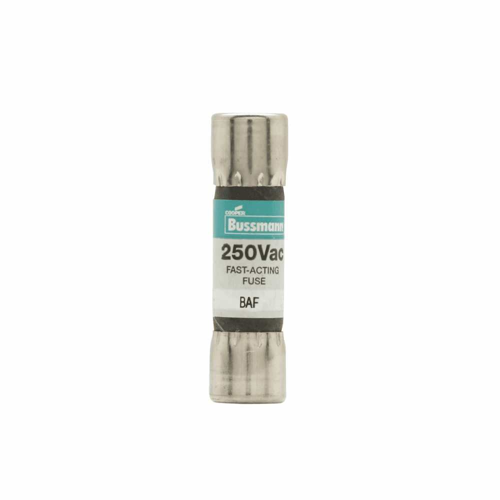 Cooper Bussmann BAF-5 BAF-5 Cooper Bussmann - Eaton Bussmann series BAF fuse, Fast acting Midget fuse, 5 A, Non-indicating, Ferrule end x ferrule end, 10 kAIC at 125 Vac,200 AIC at 250 Vac, Nickel-plated brass endcaps, Standard, 250 V Cooper Bussmann BAF-5 BAF-5 Cooper Bussmann - Eaton Bussmann series BAF fuse, Fast acting Midget fuse, 5 A, Non-indicating, Ferrule end x ferrule end, 10 kAIC at 125 Vac,200 AIC at 250 Vac, Nickel-plated brass endcaps, Standard, 250 V
