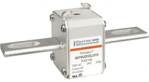 Mersen R302166 R302166 Mersen - Square Body High-Speed Fuse Protistor® Size 32 aR 690VAC IEC 700VAC UL 315A With Striker Slotted Blades long Mersen R302166 R302166 Mersen - Square Body High-Speed Fuse Protistor® Size 32 aR 690VAC IEC 700VAC UL 315A With Striker Slotted Blades long
