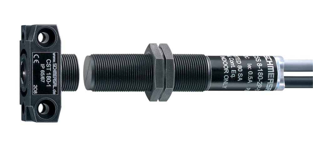 Schmersal CSS 8-180-2P-Y-L Safety sensors; Electronic safety sensors; 2 x Pre-wired cable 4-pole; Thermoplastic enclosure; Electronic contact-free, coded system; Misaligned actuation possible; High repeat accuracy of the switching points; Max. length of the sensor chain 200 m; Earl Schmersal CSS 8-180-2P-Y-L Safety sensors; Electronic safety sensors; 2 x Pre-wired cable 4-pole; Thermoplastic enclosure; Electronic contact-free, coded system; Misaligned actuation possible; High repeat accuracy of the switching points; Max. length of the sensor chain 200 m; Earl