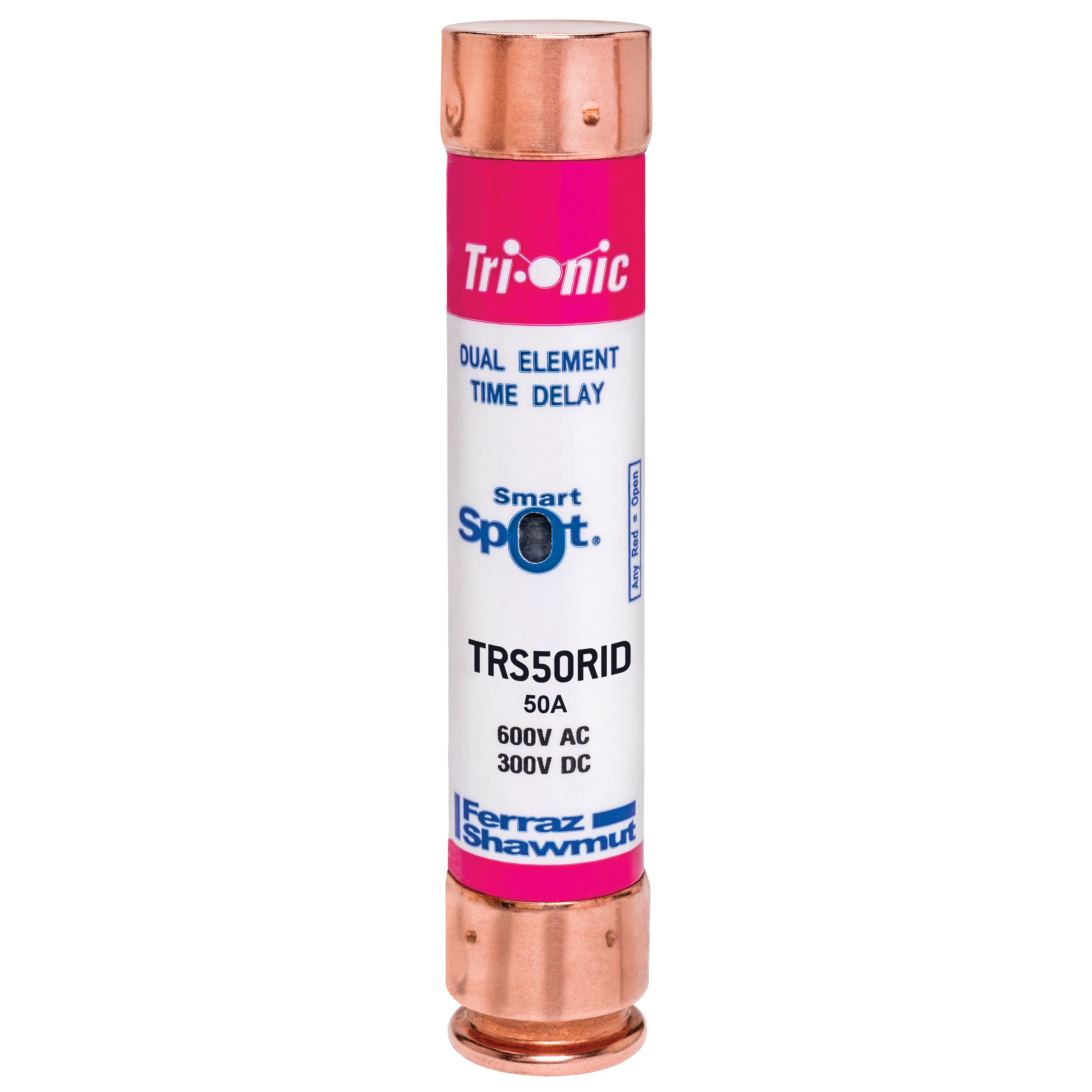 Mersen TRS50RID TRS50RID Mersen - Fuse TRS-R - Class RK5 - Time-Delay 600VAC 300VDC 50A Ferrule SmartSpot® Tri-Onic® Mersen TRS50RID TRS50RID Mersen - Fuse TRS-R - Class RK5 - Time-Delay 600VAC 300VDC 50A Ferrule SmartSpot® Tri-Onic®