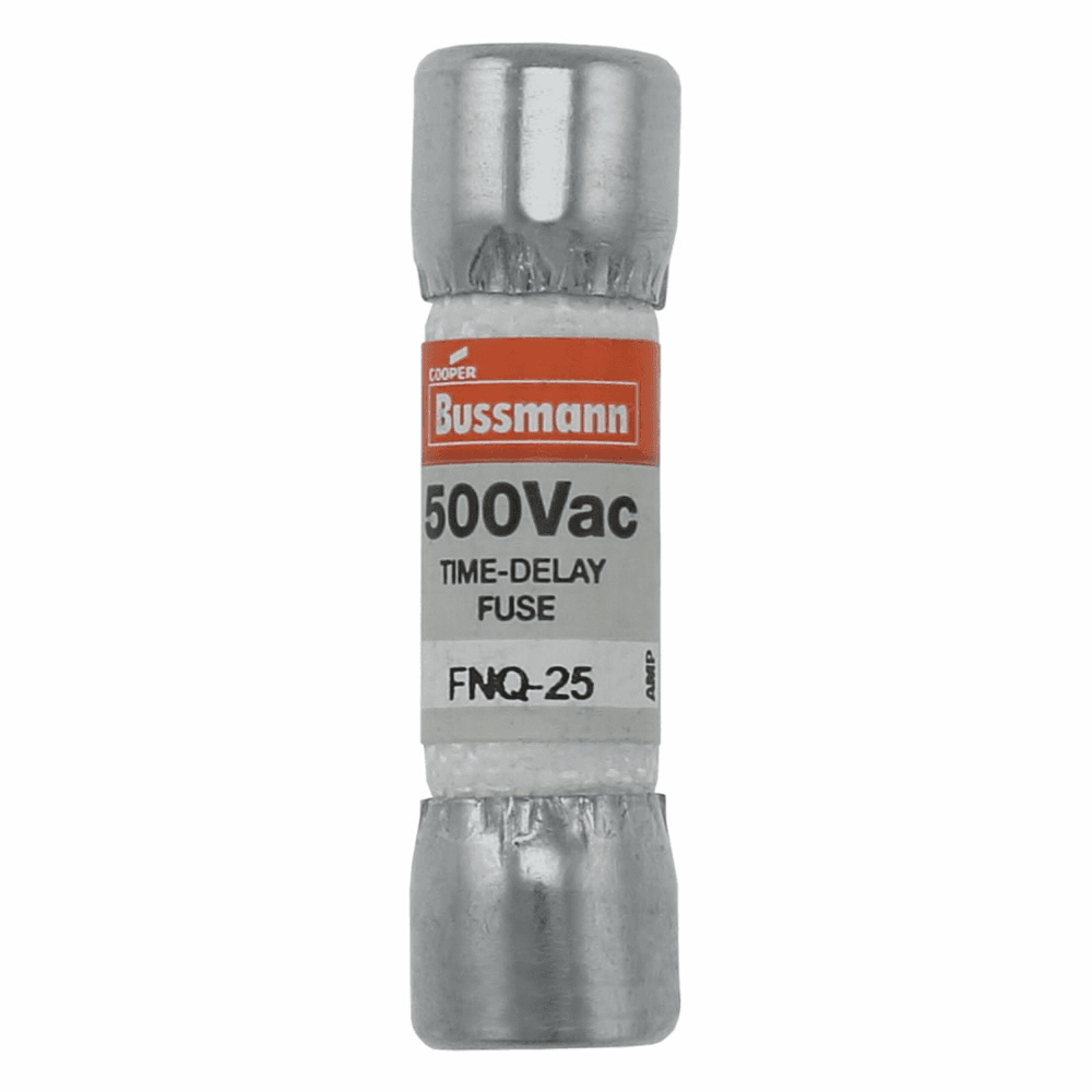 Cooper Bussmann FNQ-25 FNQ-25 Cooper Bussmann - Eaton Bussmann series FNQ fuse, Time-delay Midget fuse, Motor control transformers, circuits with in-rush currents, 25 A, Non-indicating, Ferrule end x ferrule end, 10 kAIC at 500 Vac, Nickel-plated bronze endcap, Standard, 500 V Cooper Bussmann FNQ-25 FNQ-25 Cooper Bussmann - Eaton Bussmann series FNQ fuse, Time-delay Midget fuse, Motor control transformers, circuits with in-rush currents, 25 A, Non-indicating, Ferrule end x ferrule end, 10 kAIC at 500 Vac, Nickel-plated bronze endcap, Standard, 500 V