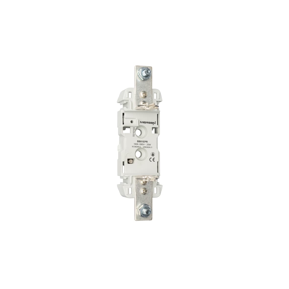Mersen S216193 S216193 Mersen - NH plastic base Size NH0 1000VAC 1000VDC 160A 1-Pole DIN Rail Connection Screw EP Type Mersen S216193 S216193 Mersen - NH plastic base Size NH0 1000VAC 1000VDC 160A 1-Pole DIN Rail Connection Screw EP Type