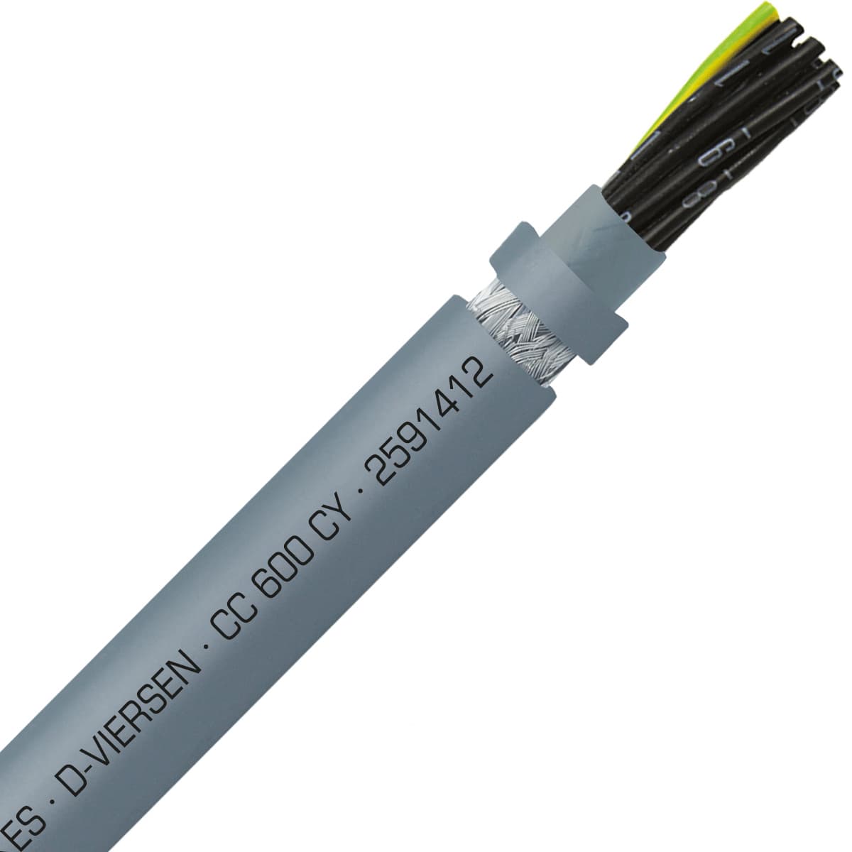 SAB 2591412 CC 600 CY - 14 AWG/12c, shielded oil resistant PVC flexible control cable, 600V, UL, CSA, VDE, CE, RoHS SAB 2591412 CC 600 CY - 14 AWG/12c, shielded oil resistant PVC flexible control cable, 600V, UL, CSA, VDE, CE, RoHS
