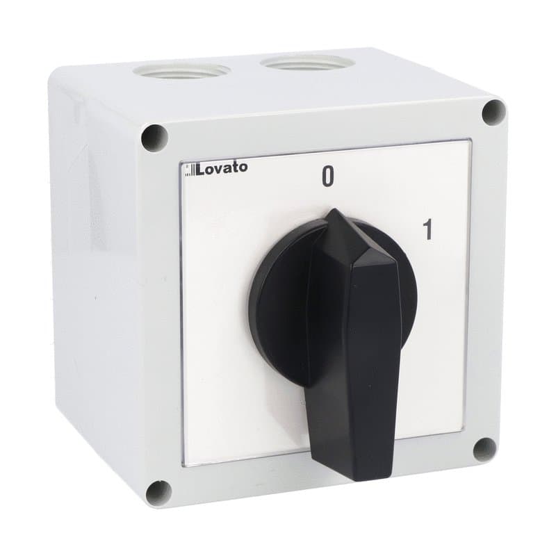 Lovato Electric 7GN4003P 7GN4003P Lovato - Enclosed rotary cam switch 7GN series, ON-OFF spring return switch 3 poles 40A in plastic enclosure 110X110mm with black handle Lovato Electric 7GN4003P 7GN4003P Lovato - Enclosed rotary cam switch 7GN series, ON-OFF spring return switch 3 poles 40A in plastic enclosure 110X110mm with black handle