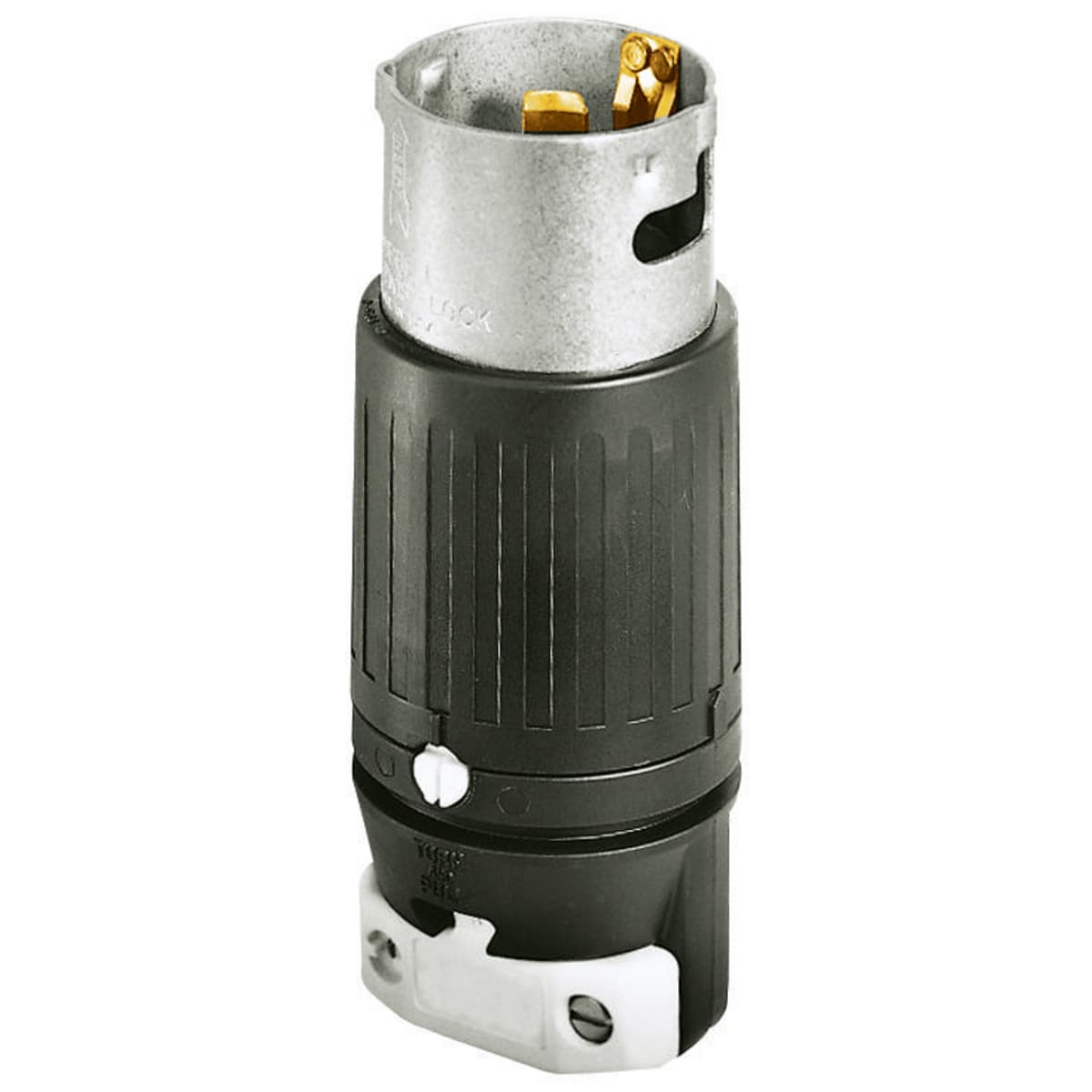 Hubbell CS8165 Locking Devices, Industrial, Male Plug, 50A 3-Phase Delta 480V AC, 3-Pole 4-Wire Grounding, Non-NEMA, Screw Terminal, Heavy Duty Black ; Super tough nylon housing offers better impact qualities ; Stainless steel shroud protects contacts and prevents mism Hubbell CS8165 Locking Devices, Industrial, Male Plug, 50A 3-Phase Delta 480V AC, 3-Pole 4-Wire Grounding, Non-NEMA, Screw Terminal, Heavy Duty Black ; Super tough nylon housing offers better impact qualities ; Stainless steel shroud protects contacts and prevents mism