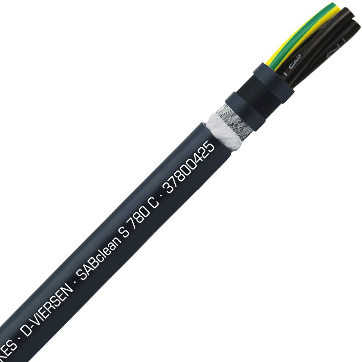 SAB 37800425 SABclean S 780 C - 14 AWG/4c, continuous flex shielded control cable, CE, RoHS SAB 37800425 SABclean S 780 C - 14 AWG/4c, continuous flex shielded control cable, CE, RoHS