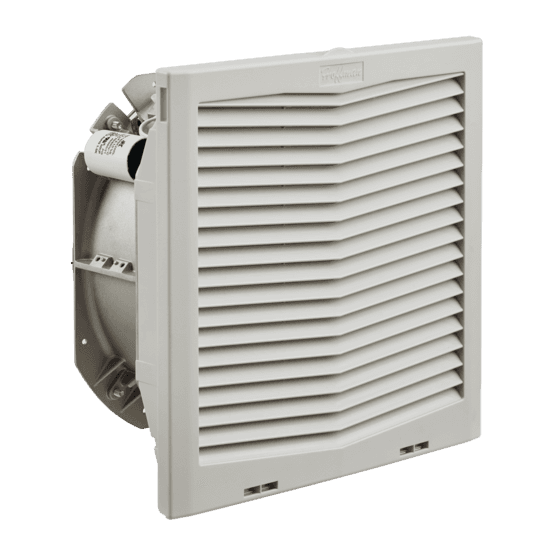 Hoffman HF1326424R HF13 Side-Mount Filter Fan, 230V, 484 CFM, Reverse Flow, Lt Gray Hoffman HF1326424R HF13 Side-Mount Filter Fan, 230V, 484 CFM, Reverse Flow, Lt Gray