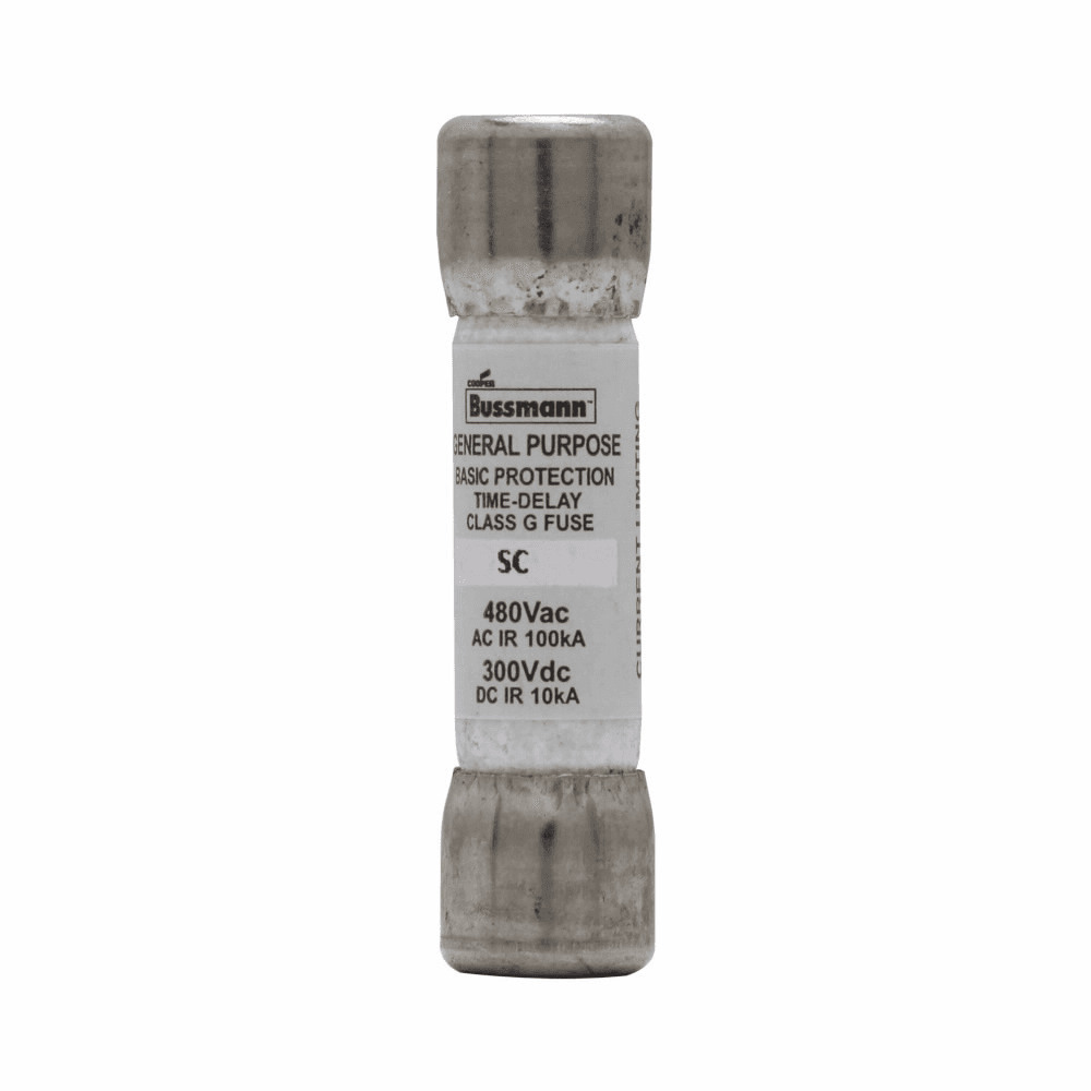Cooper Bussmann SC-30 SC-30 Cooper Bussmann - Eaton Bussmann series SC fuse, Current-limiting time-delay fuse, Rejection style, 30 A, Class G, Non-indicating, Ferrule end x ferrule end, 12 sec at 200%, 10 kAIC at 300 Vdc,100 kAIC at 480 Vac, Standard, 480 V, 300 Vdc Cooper Bussmann SC-30 SC-30 Cooper Bussmann - Eaton Bussmann series SC fuse, Current-limiting time-delay fuse, Rejection style, 30 A, Class G, Non-indicating, Ferrule end x ferrule end, 12 sec at 200%, 10 kAIC at 300 Vdc,100 kAIC at 480 Vac, Standard, 480 V, 300 Vdc