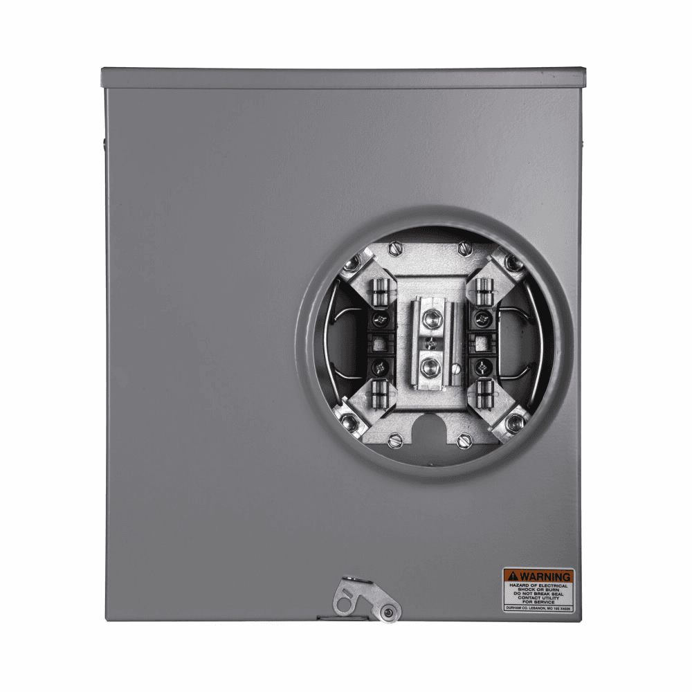 Eaton 1008617CH 1008617CH Eaton - Eaton meter socket, Resi type cover, 200A, Under, Solid top, #6-350 kcmil, 4-jaw, 1-ph, #8-350 kcmil, none, 3-wire, Ringless, 600 Vac Eaton 1008617CH 1008617CH Eaton - Eaton meter socket, Resi type cover, 200A, Under, Solid top, #6-350 kcmil, 4-jaw, 1-ph, #8-350 kcmil, none, 3-wire, Ringless, 600 Vac