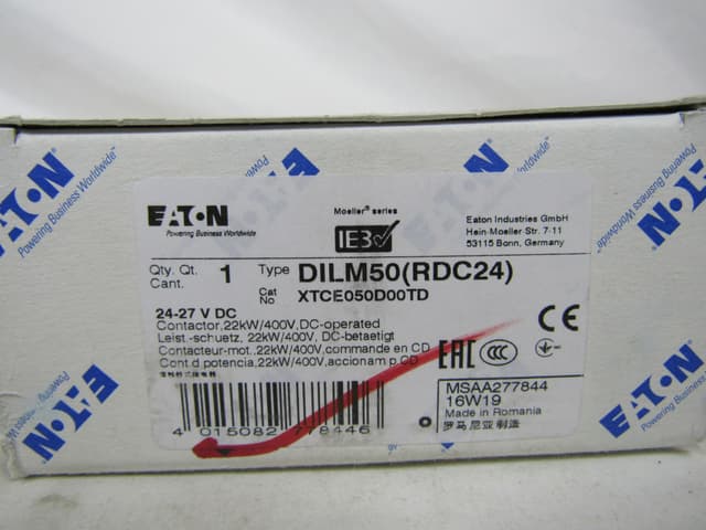 XTCE050D00TD Part Image. Manufactured by Eaton.