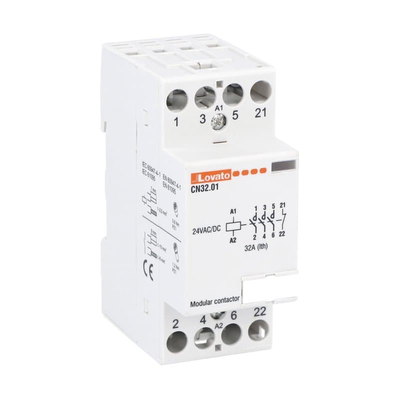 Lovato Electric CN3201024 CN3201024 Lovato - Modular contactor, three-pole or four-pole, 32A AC1, 24VAC/DC (3NO+1NC) Lovato Electric CN3201024 CN3201024 Lovato - Modular contactor, three-pole or four-pole, 32A AC1, 24VAC/DC (3NO+1NC)