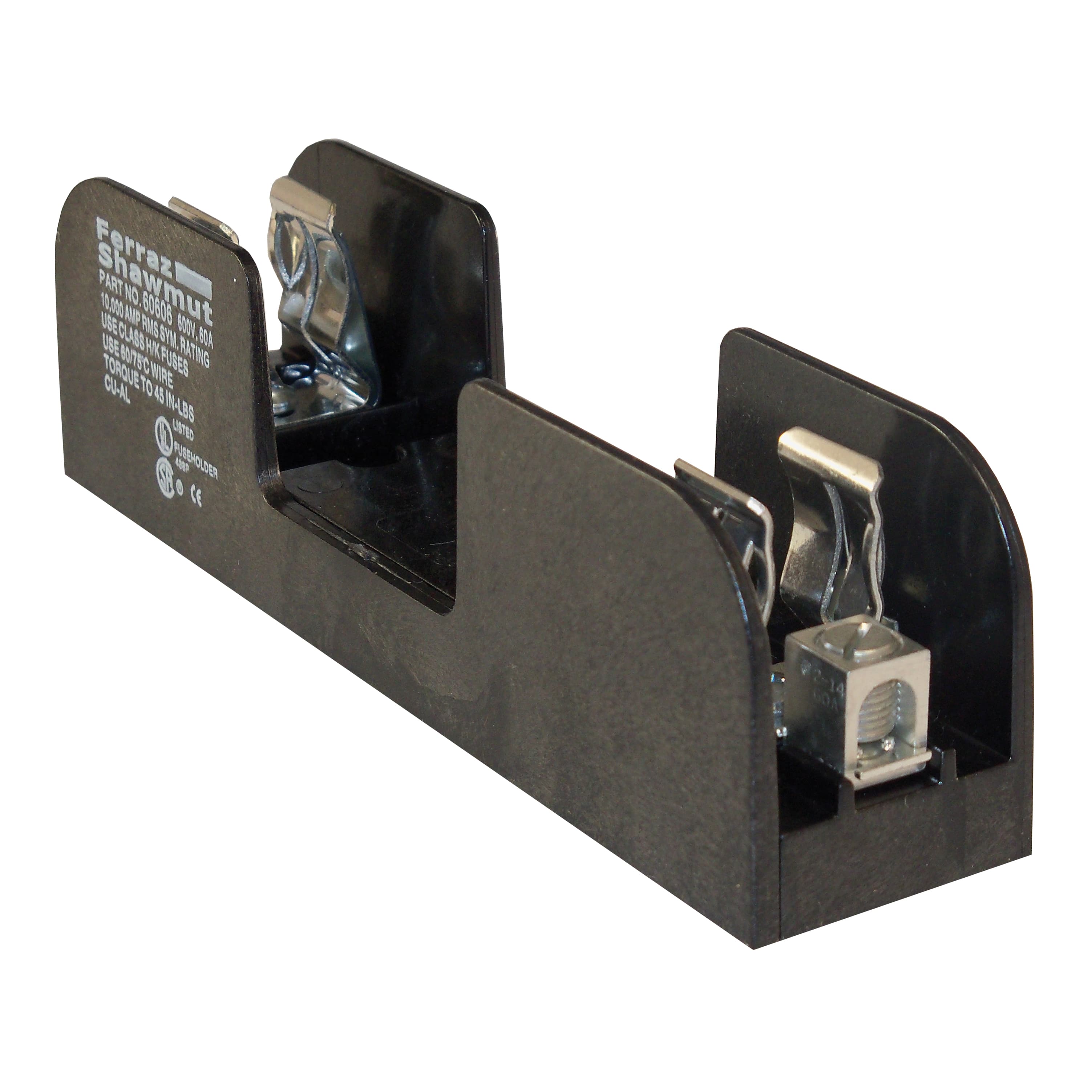 Mersen 60606 60606 Mersen - Fuse Block 600VAC 600VDC Class H/K 60A 1-Pole Box with Reinforced Clip Mersen 60606 60606 Mersen - Fuse Block 600VAC 600VDC Class H/K 60A 1-Pole Box with Reinforced Clip