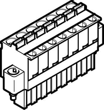 Festo 576319 terminal strip NECU-L3G7-C1 Authorisation: c UL us - Listed (OL), Connection frequency: 100, Assembly position: Any, Electrical connection: (* 7-pin, * Cage clamp terminal, * Plug straight), Operating voltage range DC: 0 - 30 V Festo 576319 terminal strip NECU-L3G7-C1 Authorisation: c UL us - Listed (OL), Connection frequency: 100, Assembly position: Any, Electrical connection: (* 7-pin, * Cage clamp terminal, * Plug straight), Operating voltage range DC: 0 - 30 V