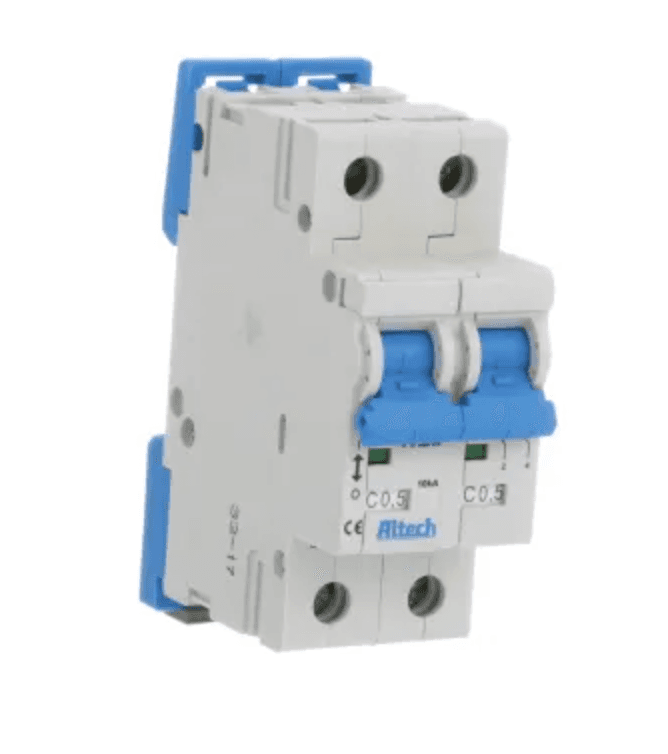 Altech Corp. 2CU63R Supplementary Protector 63A, 2 Pole, 277V AC, C Trip, UL1077 Altech Corp. 2CU63R Supplementary Protector 63A, 2 Pole, 277V AC, C Trip, UL1077