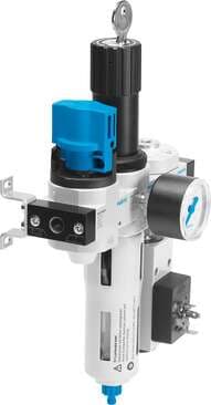 Festo 195200 service unit LFRS-3/4-D-DI-MAXI-KF With lockable regulator head and pressure gauge, for nominal pressure 12 bar, for unlubricated compressed air. Size: Maxi, Series: D, Actuator lock: Rotary knob with integrated lock, Assembly position: Vertical +/- 5°, G Festo 195200 service unit LFRS-3/4-D-DI-MAXI-KF With lockable regulator head and pressure gauge, for nominal pressure 12 bar, for unlubricated compressed air. Size: Maxi, Series: D, Actuator lock: Rotary knob with integrated lock, Assembly position: Vertical +/- 5°, G