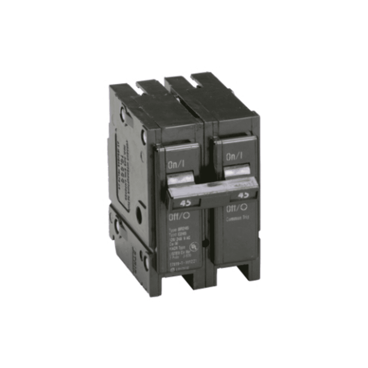 Eaton BR245 BR245 Eaton - Eaton BR thermal magnetic circuit breaker,Type BR 1-Inch plug-on circuit breaker,45 A,10 kAIC,Two-pole,120/240V,BR,Common breaker trip,#14-4 AWG Cu/Al,Q28,BR,Type BR Loadcenters Eaton BR245 BR245 Eaton - Eaton BR thermal magnetic circuit breaker,Type BR 1-Inch plug-on circuit breaker,45 A,10 kAIC,Two-pole,120/240V,BR,Common breaker trip,#14-4 AWG Cu/Al,Q28,BR,Type BR Loadcenters