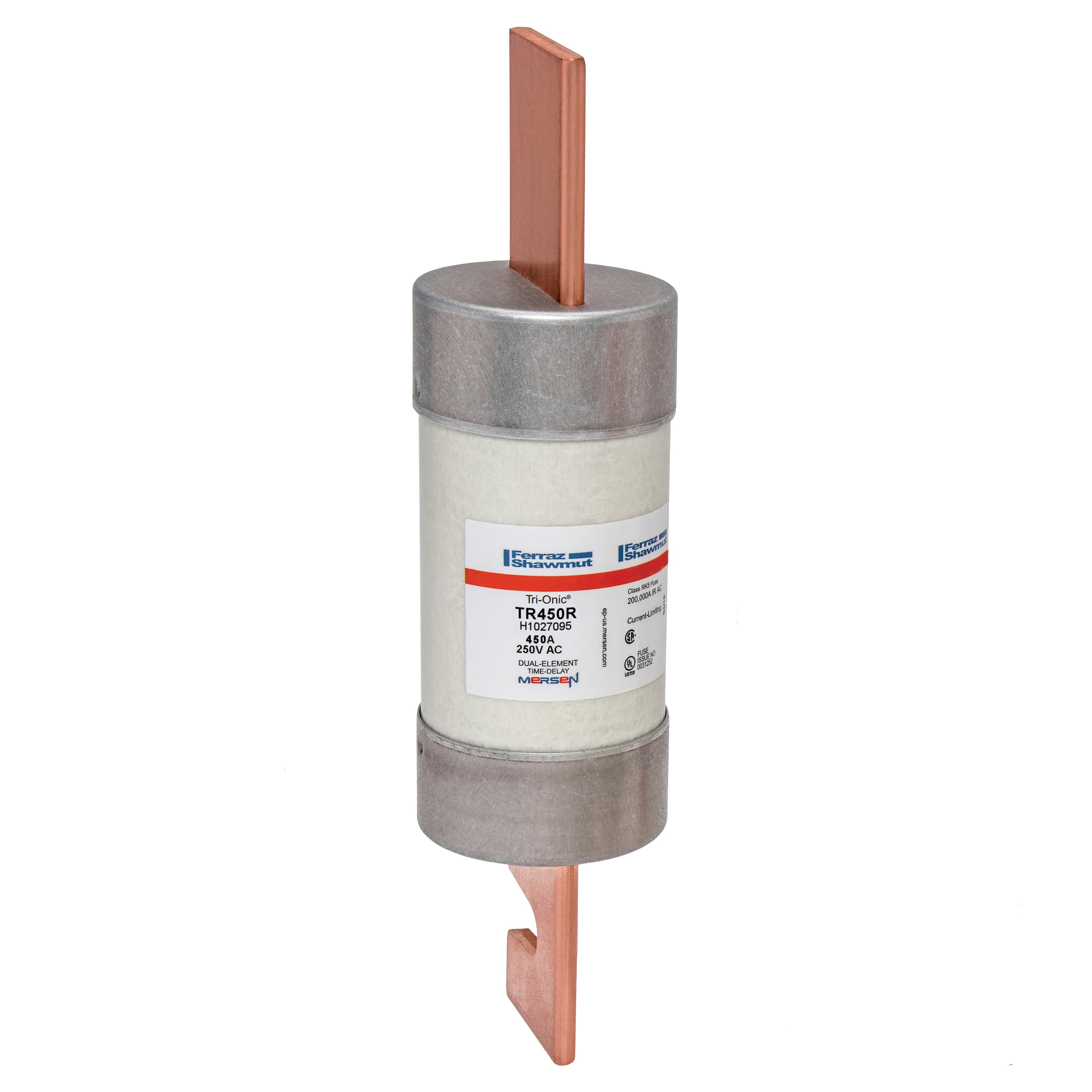 Mersen TR450R TR450R Mersen - Fuse TR-R - Class RK5 - Time-Delay 250VAC 160VDC 450A Blade Tri-Onic® Mersen TR450R TR450R Mersen - Fuse TR-R - Class RK5 - Time-Delay 250VAC 160VDC 450A Blade Tri-Onic®